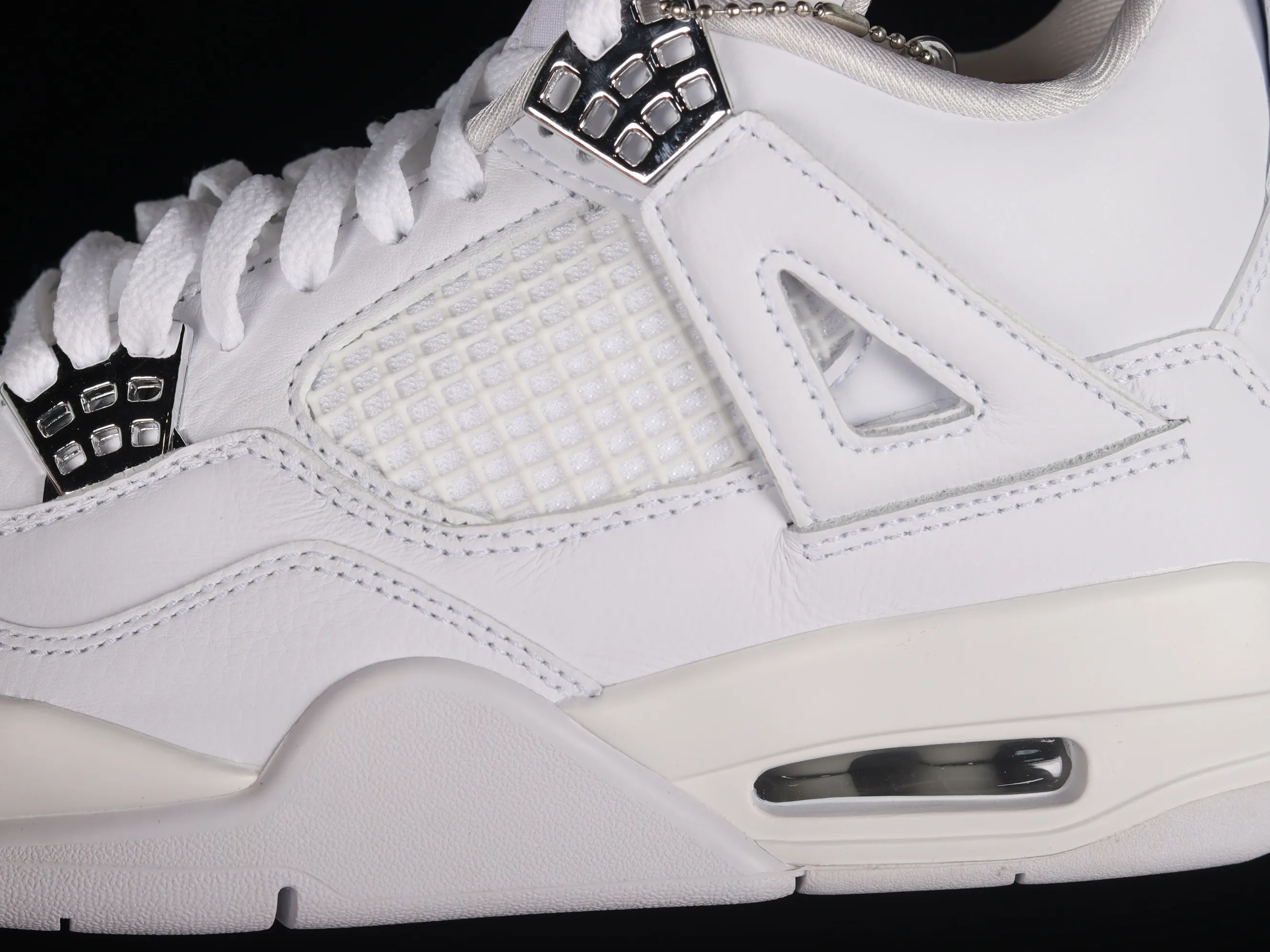 All Categories Air Jordan Jordan Series Basketball Shoes Air Jordan 4 Pure Original Version Air Jordan 4 Retro "PureMoney" AJ4 Joe 4 White Cat Full First Layer Authentic Standard 308497-100
